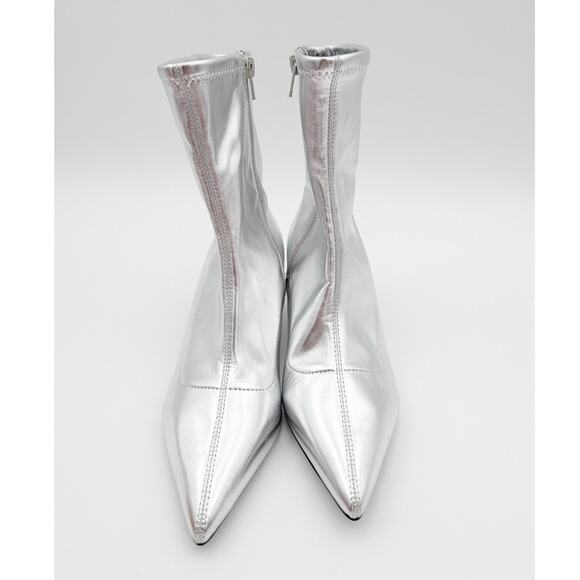 Abound Erinn Pointed Toe Heel Boot Women's Silver Metallic Size US7.5M EU38 - Picture 3 of 14